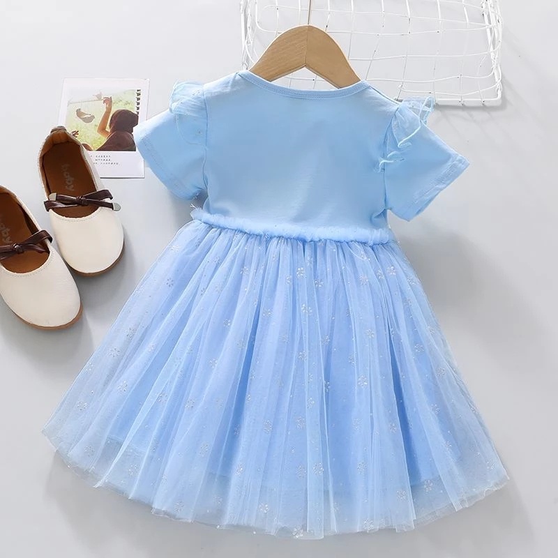 Đầm Công Chúa Elsa Đính Kim Sa Lấp Lánh