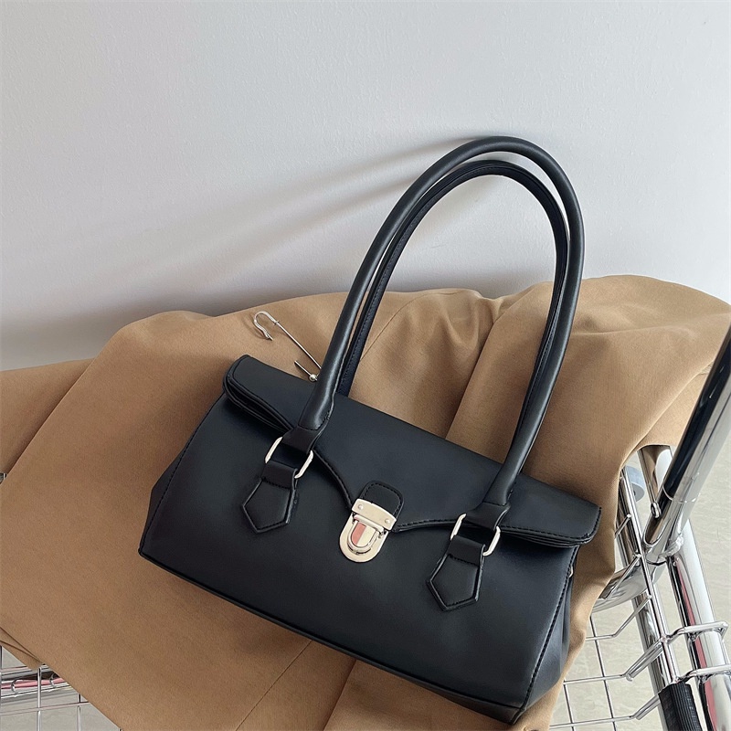 Mischa Túi tote Đeo Vai Màu Trơn Chất Liệu PU Cao Cấp Dễ Phối Đồ Thời Trang Mới Bán Chạy Cho Nữ