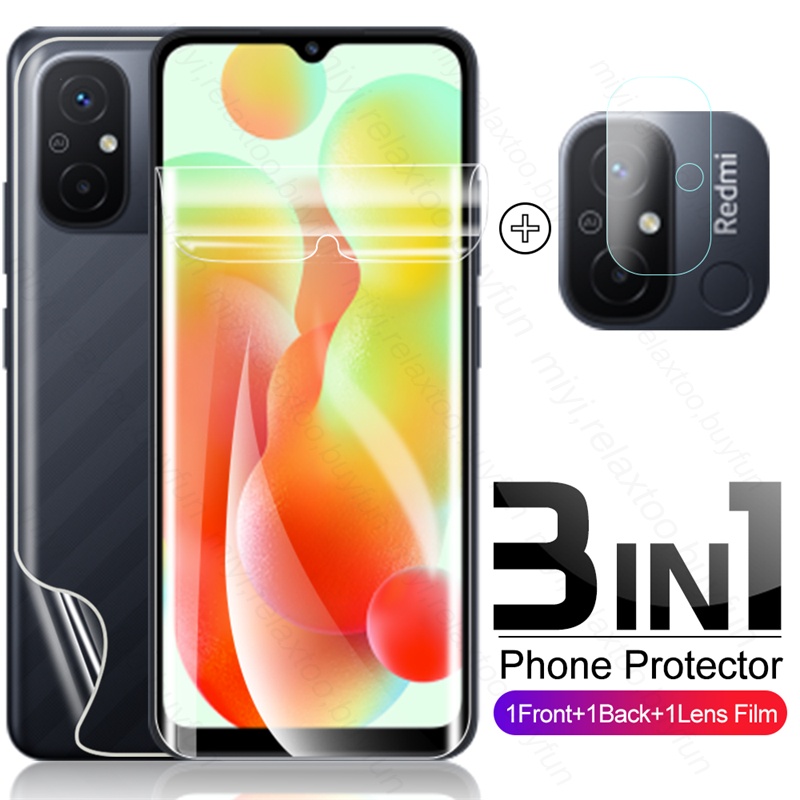 Phim Hydrogel 3 Trong 1 999D Mềm Mại Bảo Vệ Màn Hình Máy Ảnh Trước Và Sau Cho Xiaomi RedmiC12 Redmi 12C 12 C 4G 22120RN86G 6.71"