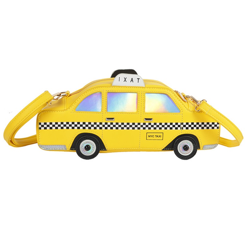 Túi Đeo Chéo Da PU Chống Thấm Nước In Chữ Taxi Thời Trang Cho Nữ