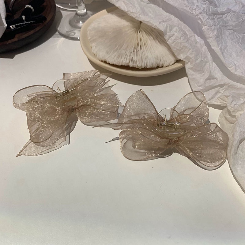 Kẹp Tóc Hình Nơ Organza Phong Cách Hàn Quốc