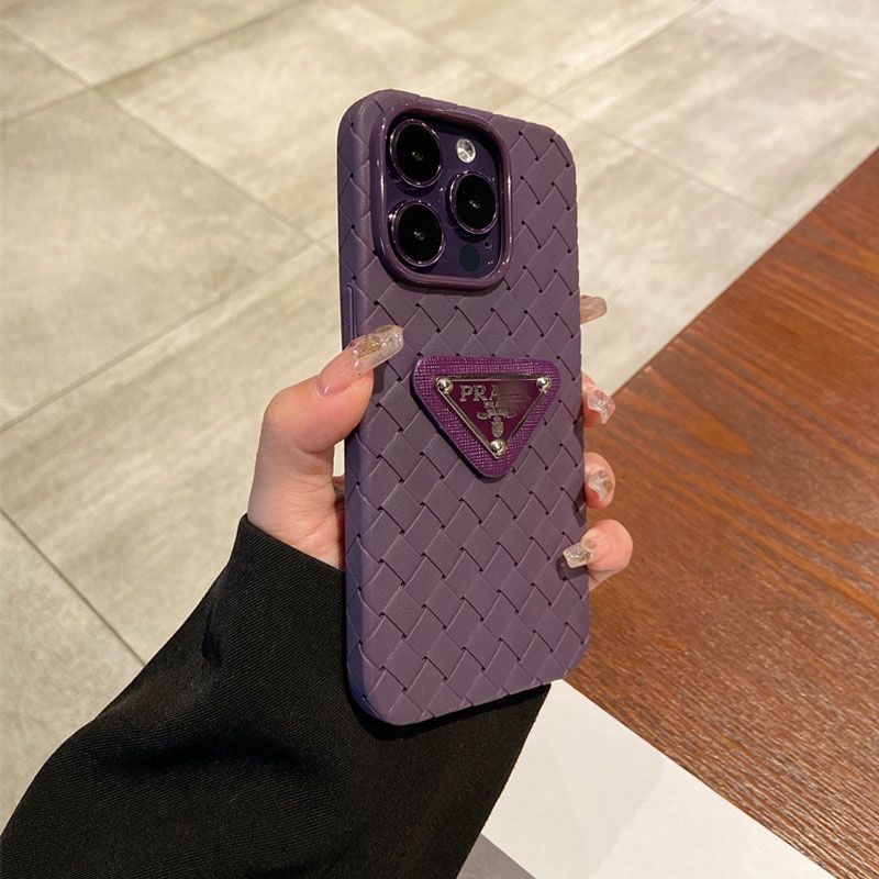 Prada For Iphone 14 12 13 Pro Max 14pro 11 ProMax 13Pro Purple Advanced Sense Triangle Phone Case for Iphone 12 13 14 12 Pro 11 Pro Max Phone Cases Back Cover