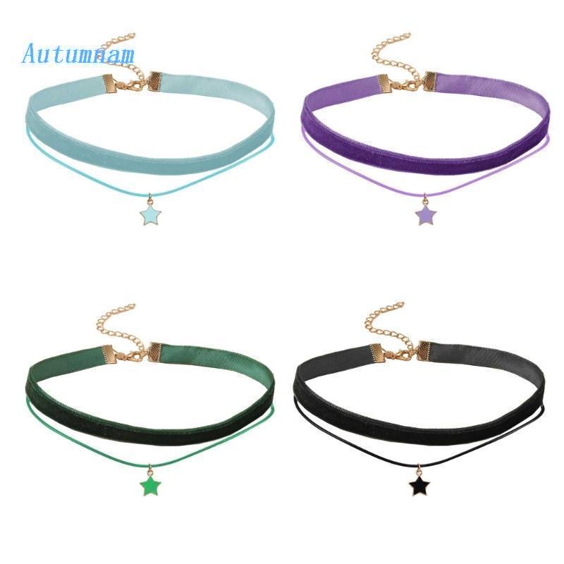 Vòng Cổ Choker Nhung Nhiều Lớp Phong Cách Gothic Thời Trang Cho Nữ
