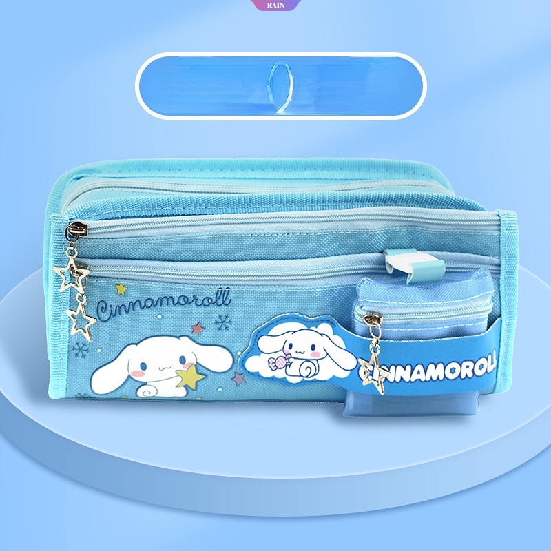 Túi Đựng Bút Bằng Vải Canvas Cỡ Lớn Họa Tiết Hoạt Hình Sanrio Kuromi Cinnamoroll My Melody StellaLou Linaell Cho Học Sinh