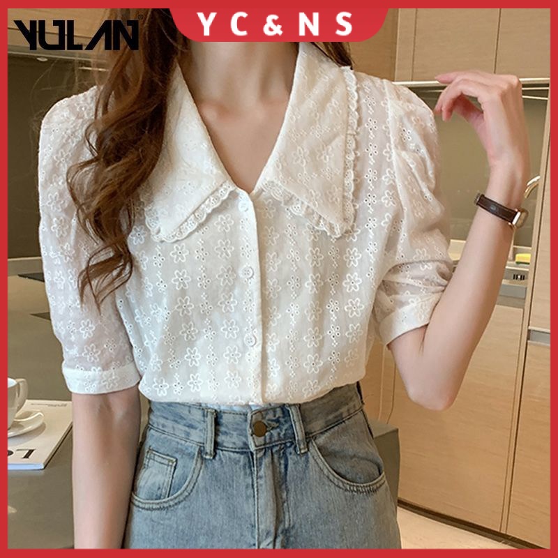 Áo Sơ Mi Tay Ngắn Cổ Chữ V Thời Trang Thanh Lịch Cho Nữ