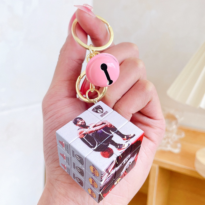 Móc Khóa Hình Khối Rubik Hoạt Hình Đơn Giản Sáng Tạo