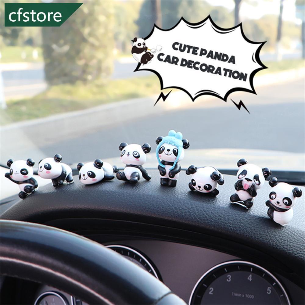 Set 8 Chú Gấu Trúc Hoạt Hình Dễ Thương Trang Trí Bảng Điều Khiển Xe Hơi S2Z5 DIY