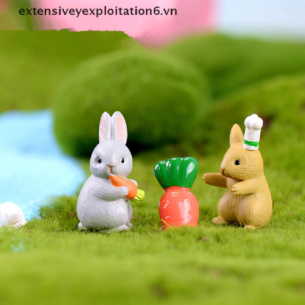 Mô Hình Chú Thỏ Hoạt Hình Dùng Trang Trí Nhà Búp Bê