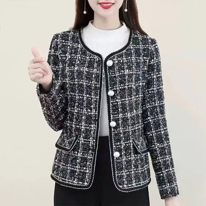 Áo Khoác cardigan Cổ Tròn Dáng Ngắn Thời Trang Mùa Xuân 2022 Cho Nữ Trung Niên