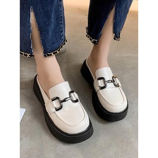 Giày sục nữ quai xích da mềm đế 4 cm