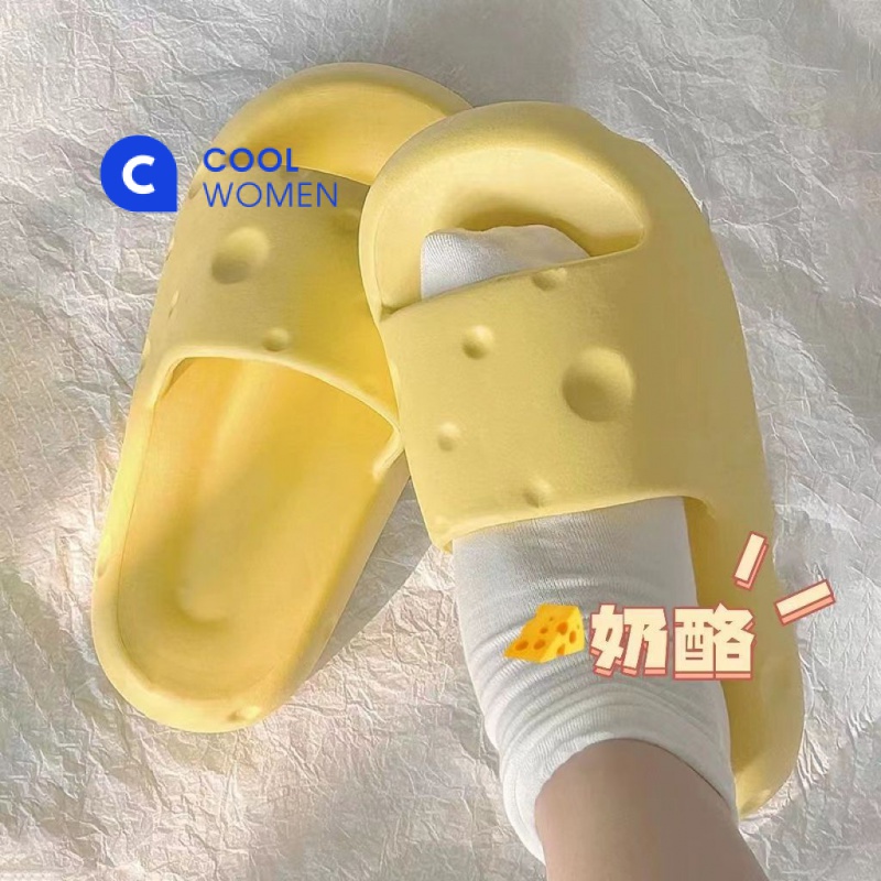 Dép Đi Trong Nhà Đế Dày Hình Phô Mai Thời Trang Mùa Hè Cho Nữ