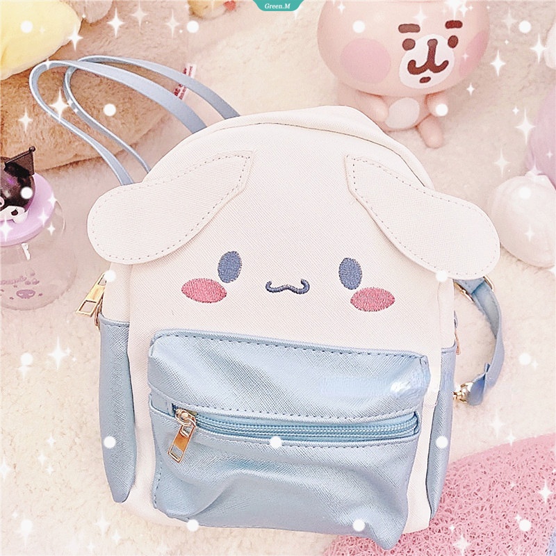 Sanrio Balo Da PU Đeo Vai Họa Tiết Hoạt Hình Mymelody Kuromi Cinnamoroll PompomPurin Nhật Bản Đáng Yêu Cho Bé Gái