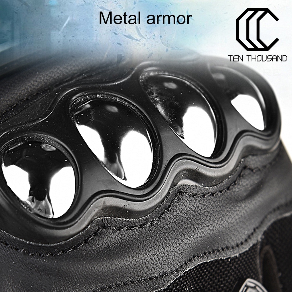 ❖1 Cặp Găng Tay Nửa Ngón Đi Xe Máy Bằng Thép Không Gỉ