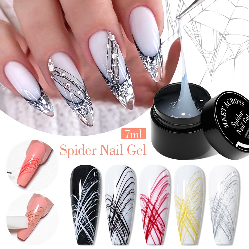 Gel Tạo Kiểu Móng Tay MTSSII 3 Trong 1 Thiết Kế Mạng Nhện Sáng Tạo Thời Trang 7ml