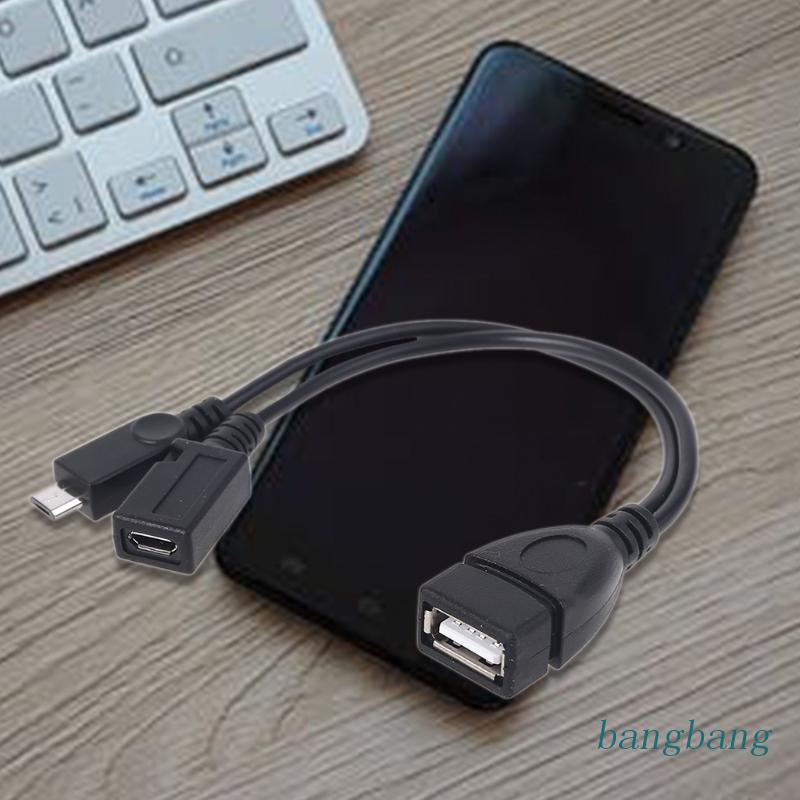 Dây Cáp OTG 2 Trong 1 Cho TV Với Đầu Cắm USB Type A Sang Micro USB