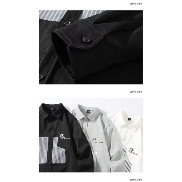 Áo Khoác Sơ Mi Tay Dài Dáng Rộng Thời Trang Xuân Thu Phong Cách Hàn Quốc Cho Nam
