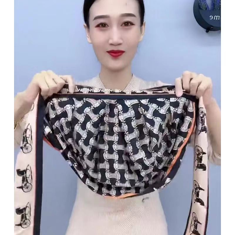 Khăn Choàng Lụa satin Hai Lớp Đa Năng Thời Trang Xuân Hè Hàng Mới