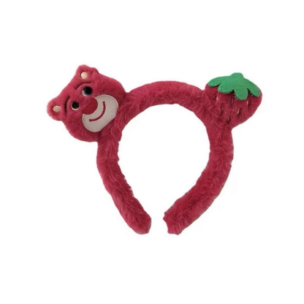 Băng Đô Cài Tóc Rửa Mặt Vải Lông Họa Tiết Toy Story Lotso Ba Chiều Cá Tính Thời Trang