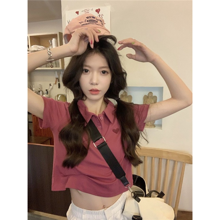 Áo Thun Tay Ngắn Cổ polo Phong Cách Hàn Quốc Thời Trang Mùa Hè 2023 Mới Cho Nữ