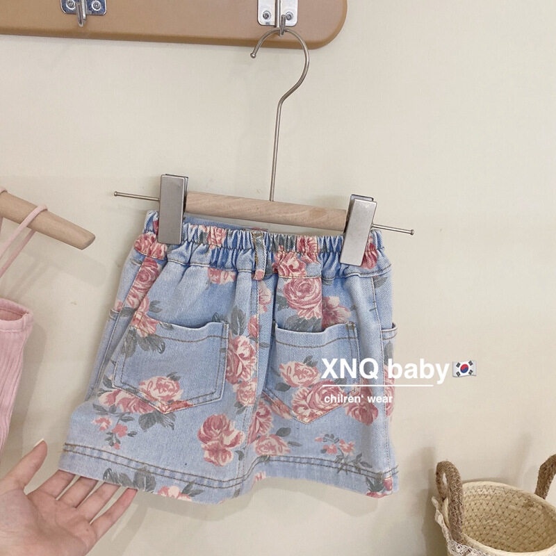 Set Áo Hai Dây + Chân Váy Denim Thời Trang Hè Hàn Quốc Cho Bé Gái