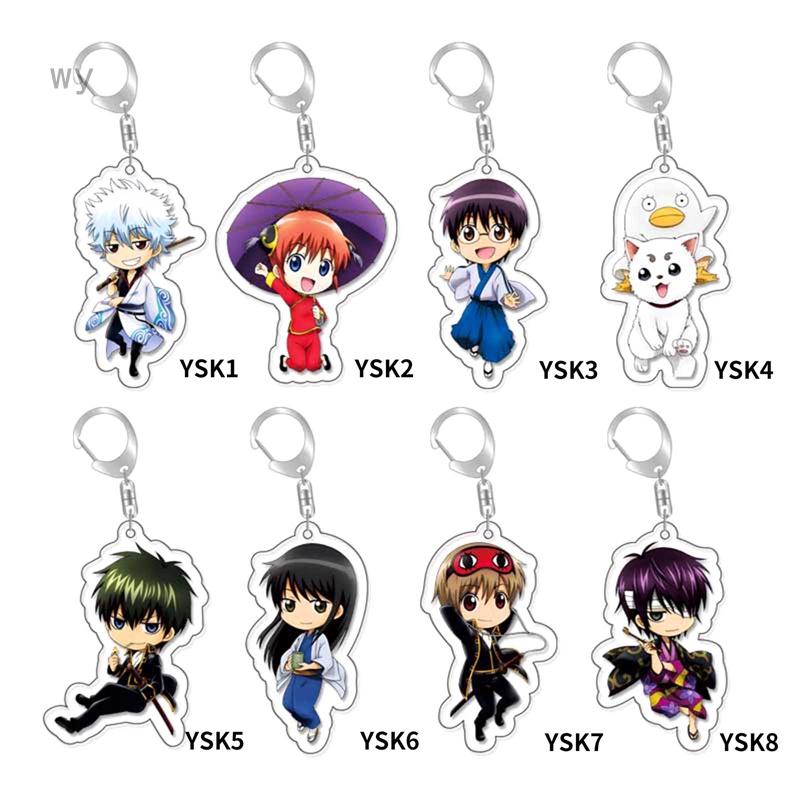 Móc Chìa Khóa Bằng Acrylic In Họa Tiết Hoạt Hình Gintama Dễ Thương