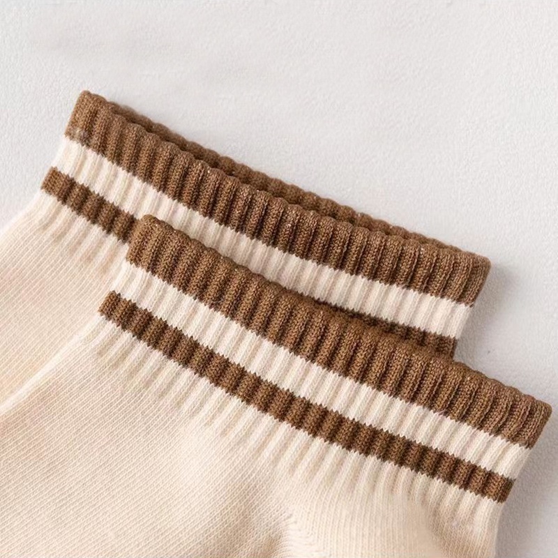 Vớ Thể Thao Cổ Thấp Kẻ Sọc Màu Sắc Ngẫu Nhiên Thoáng Khí Thời Trang Cho Nữ