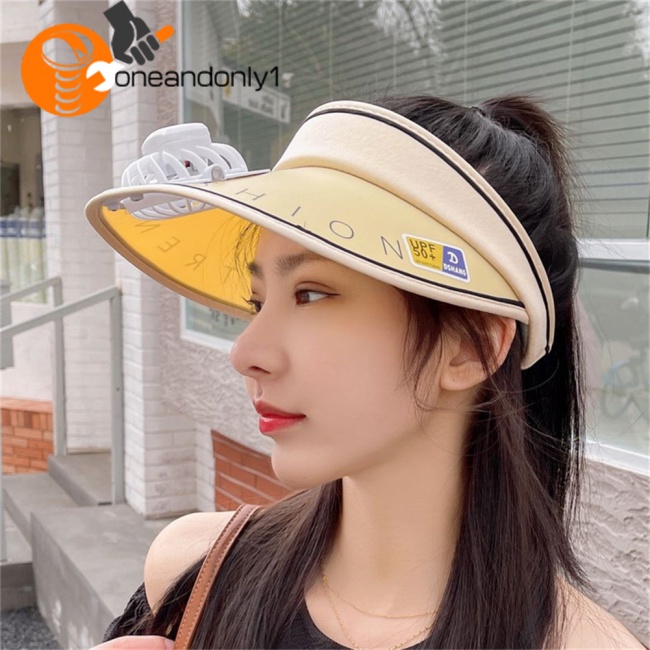 Mũ Rộng Vành Kèm Quạt Chống Tia uv Có Thể Sạc Lại Tiện Dụng Khi Đi Du Lịch