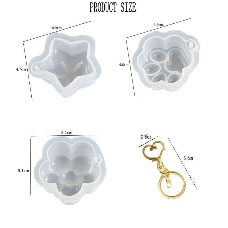 Khuôn Silicone Hình Dấu Chân Mèo 3D Làm Mặt Dây Chuyền / Nến / Xà Phòng