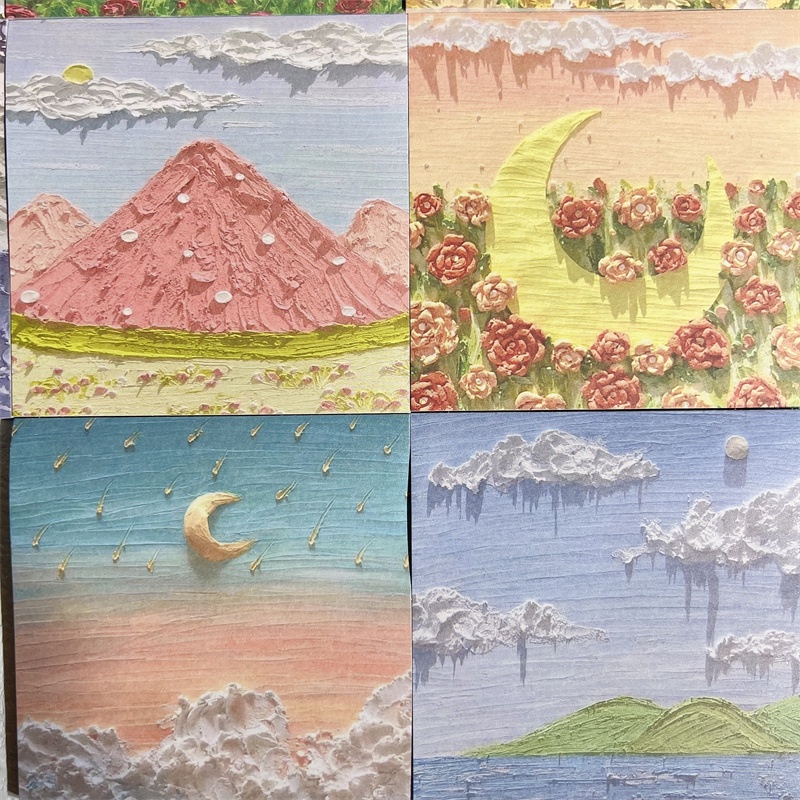 Miếng Dán Tường Hình Tranh Sơn Dầu Phong Cảnh 3D Dành Cho Học Sinh