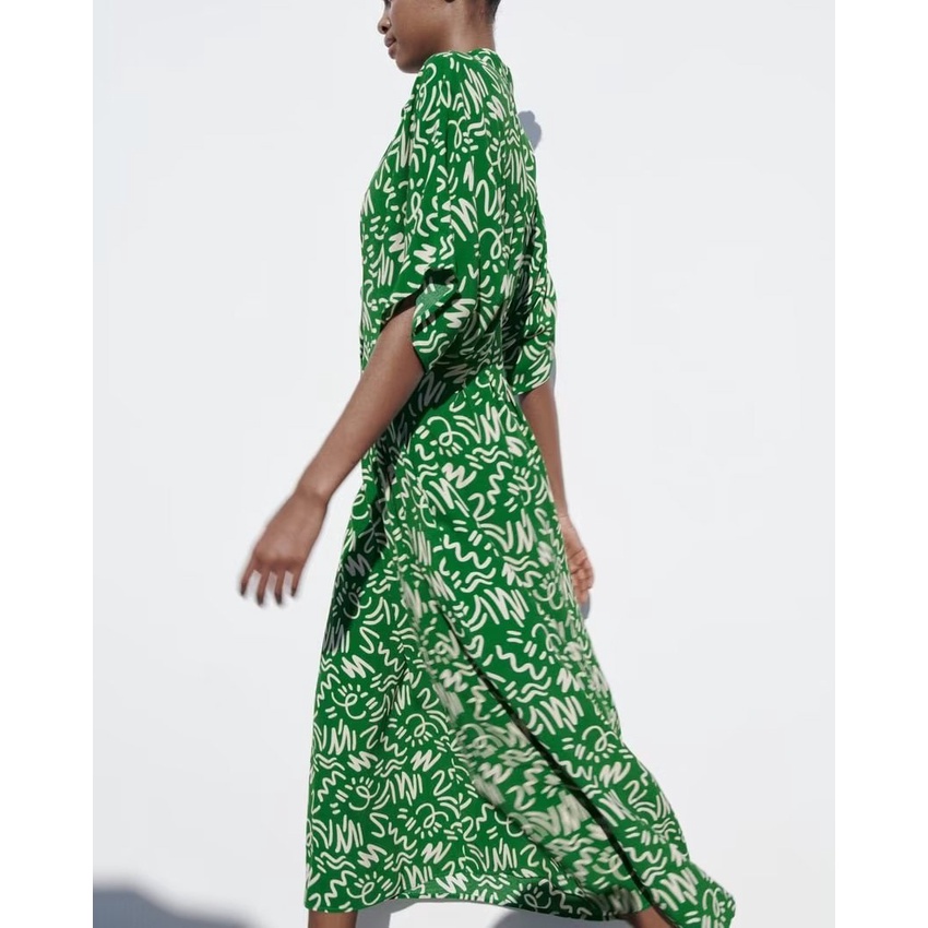 Zara Đầm Dài Mỏng In Họa Tiết Phong Cách Thời Trang Mùa Hè 2183048