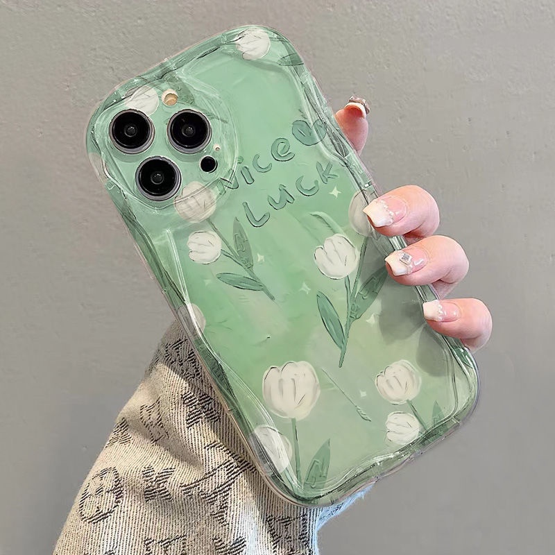 ✅Ốp Điện Thoại Mềm Trong Suốt Chống Sốc Họa Tiết Hoa Tulip Cho iPhone14 / 13promax 12 / 11 7 / 8p xs Q8HF