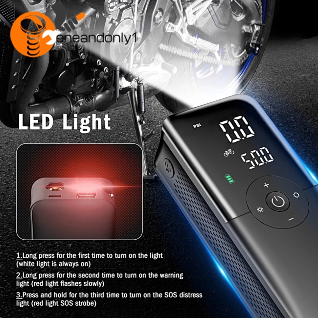 Máy Bơm Hơi Lốp Xe Kỹ Thuật Số Mini Không Dây Đa Năng