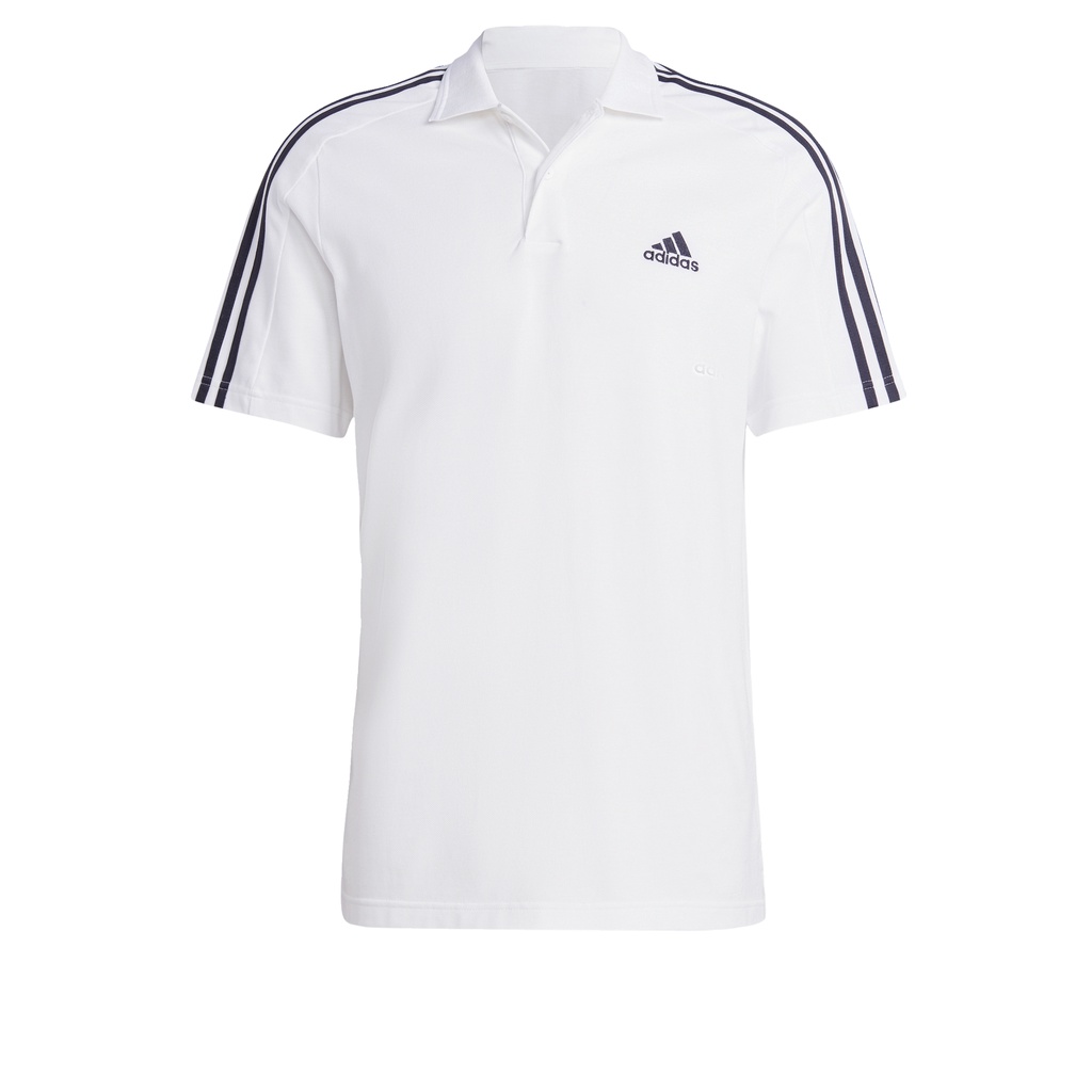 adidas Phong cách sống Áo Polo 3 Sọc Thêu Logo Nhỏ Vải Piqué Essentials Nam trắng IC9312