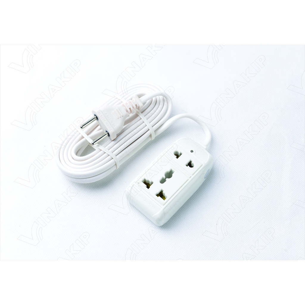 Ổ cắm VINAKIP 2 ngả liền dây S11-2 mét/3 mét