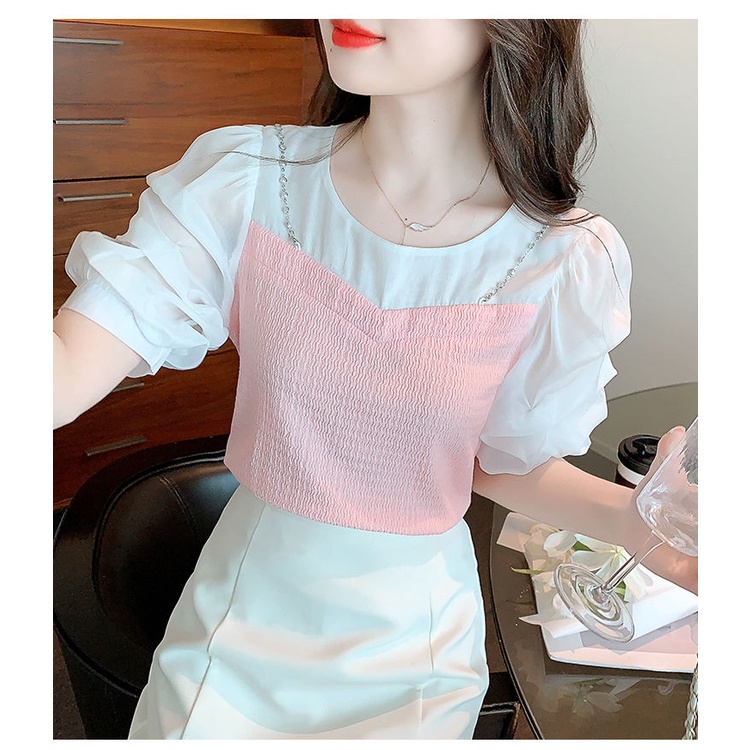 Áo Thun Tay Ngắn Vải Chiffon Phong Cách Mới Dành Cho Nữ