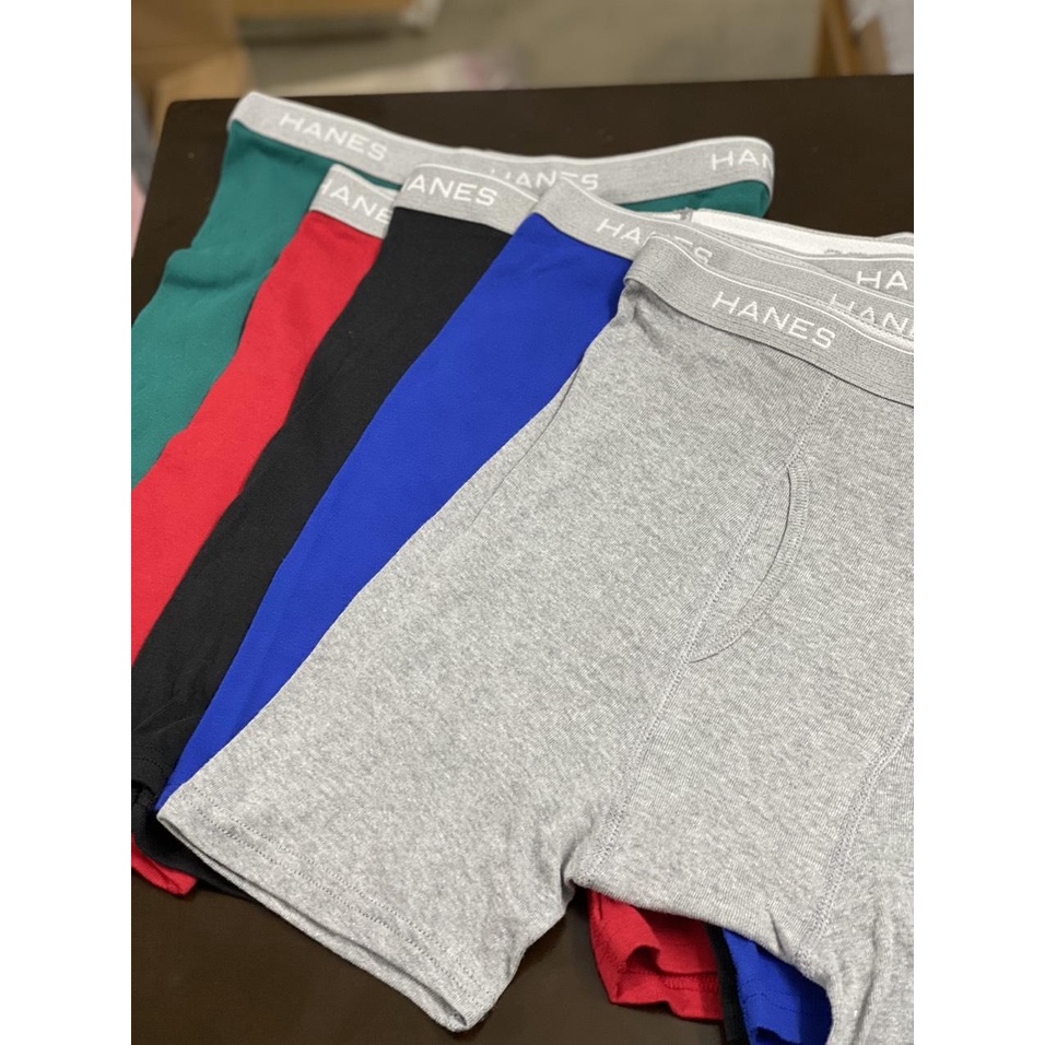 Set 5 quần sịp nam xuất khẩu dư Hanes cotton siêu thoáng 55-100kg
