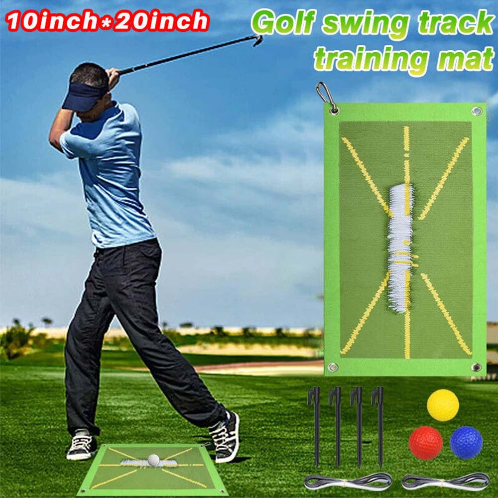 Golf Training Mat for Swing Detection Batting Golf Divot Grass Mat Set Portable