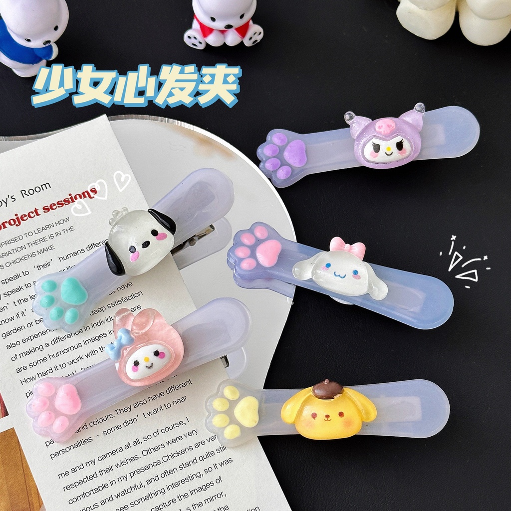 Kẹp Tóc Hình Chân Mèo Sanrio Dễ Thương Xinh Xắn Dành Cho Nữ