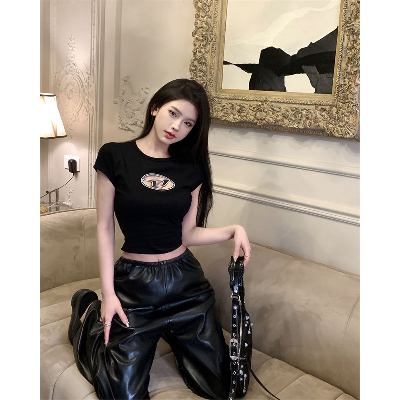 Áo Thun Tay Ngắn Cổ Tròn Dáng Ôm Thời Trang Mùa Hè 2023 Cho Nữ