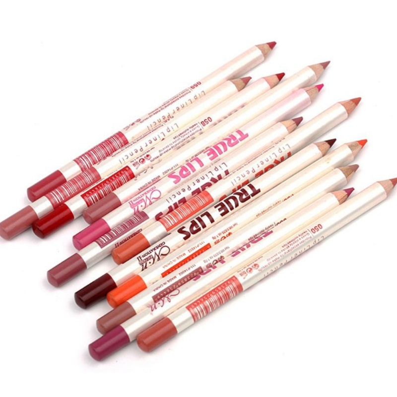 Set Son Môi + Chì Kẻ Viền Môi 12 Màu Không Thấm Nước Lâu Trôi xiangbao