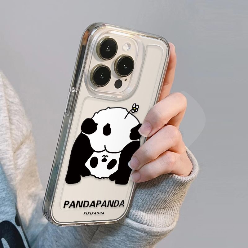 ✅Ốp Điện Thoại Dẻo Họa Tiết Gấu Trúc Dễ Thương Cho iPhone14promax iPhone 13 / 12 / 11 Transparent xr / xs Soft 7 / 8Plus XCH2