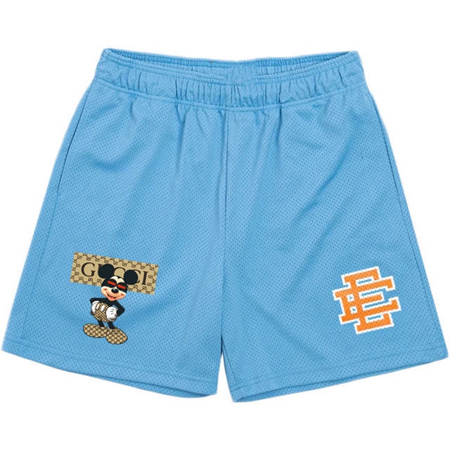 Eric Emanuel Quần Short Thể Thao Phối Lưới Dài Đến Đầu Gối Phong Cách Đường Phố Mỹ Cho Nam Và Nữ