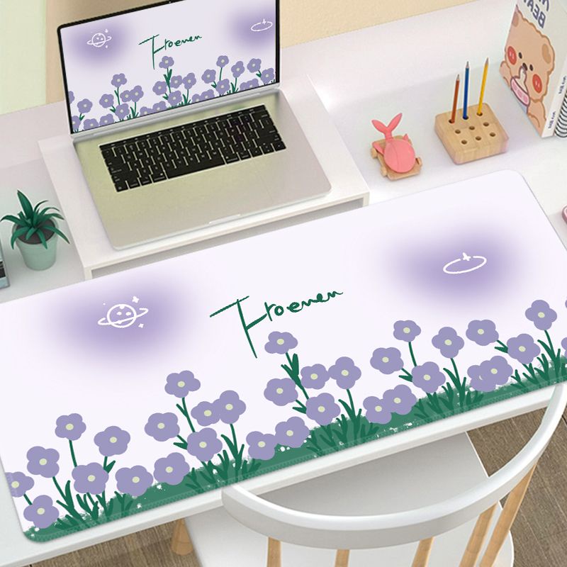 Tấm Lót Chuột Và Bàn Phím Máy Tính Chống Trượt 800 * 300 * 3MM In Hình Hoa Xinh Xắn