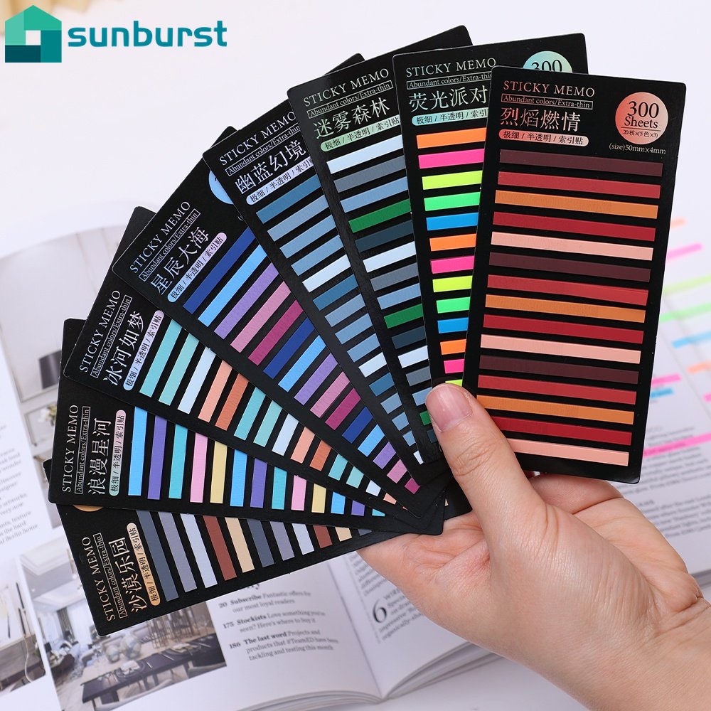 Bộ 300 Miếng Dán PET Trong Suốt Màu Huỳnh Quang Có Thể Tái Sử Dụng Với 5 Màu Khác Nhau