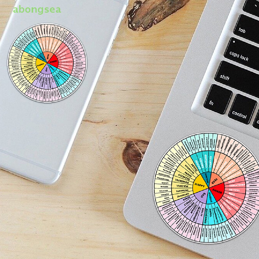 abongsea 2Pcs Feelings Wheel Vinyl Sticker Emotion Feeling Chart Emotion Wheel Stickers Nice