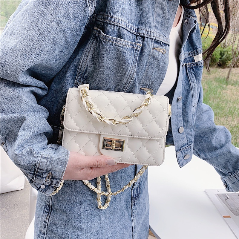 Ielgy Túi Xách messenger Có Dây Xích Đeo Vai Phong Cách Hình Thoi Đa Năng Dành Cho Bạn Nữ