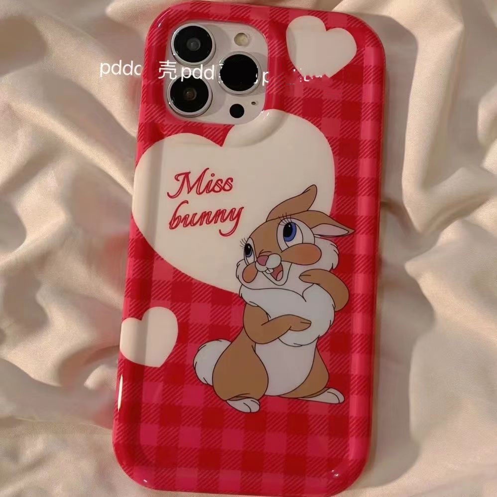 ✅Ốp Điện Thoại Mềm Chống Sốc In Họa Tiết Thỏ Và Trái Tim Cho iPhone 14 / 13 Pro Max 12 / 11 Pro xr / xs 7 / 8