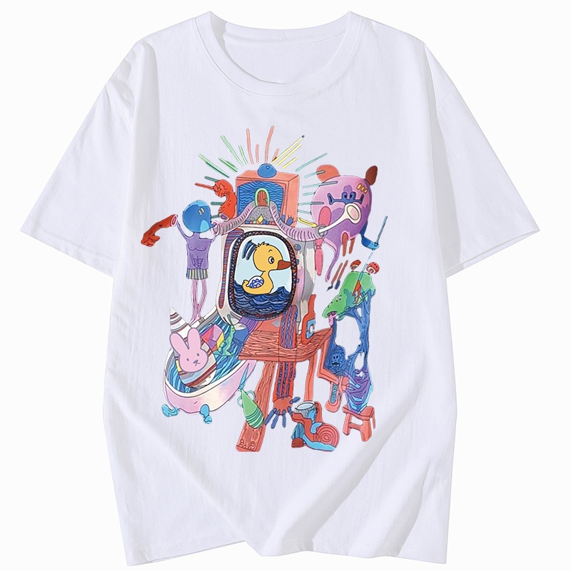 Áo thun NRVP 100% cotton ngắn tay dáng rộng phong cách Hàn Quốc dành cho nữ