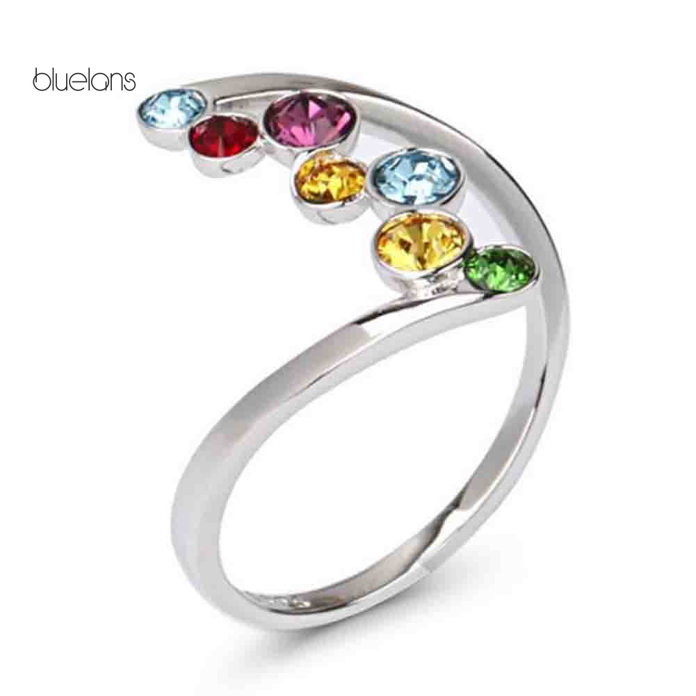 Nhẫn Đính Đá Nhiều Màu Thời Trang Cho Nữ