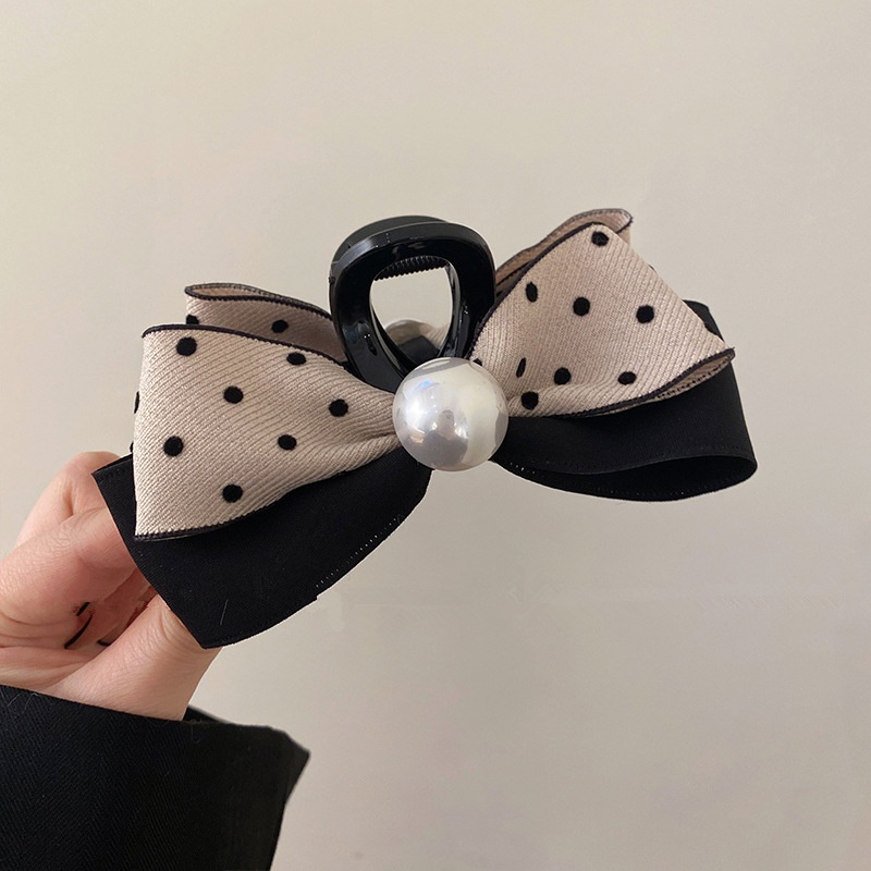 Kẹp Tóc Nơ Họa Tiết Chấm Bi Phong Cách Retro 2023